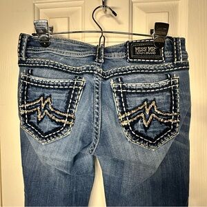 Miss Me Women's Skinny Capris Jeans with Embroidered Pockets